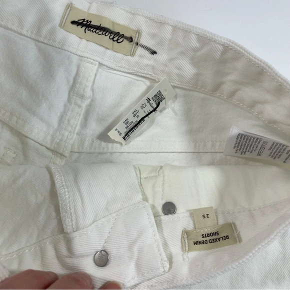 New Madewell Relaxed Denim Shorts Tile White - Picture 6 of 9